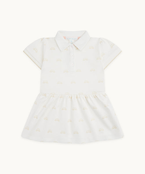 Angel Wing™ Polo Dress - Baby White & Gold