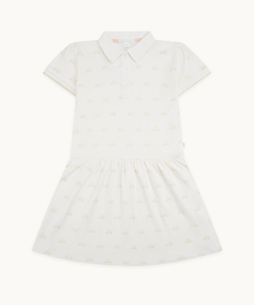 Angel Wing™ Polo Dress - Child White & Gold