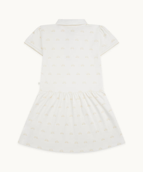 Angel Wing™ Polo Dress - Child White & Gold