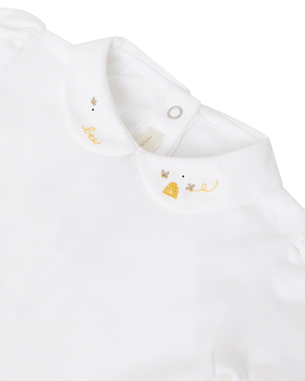 Alba Honeybee Embroidered Collar Short Sleeve Onesie
