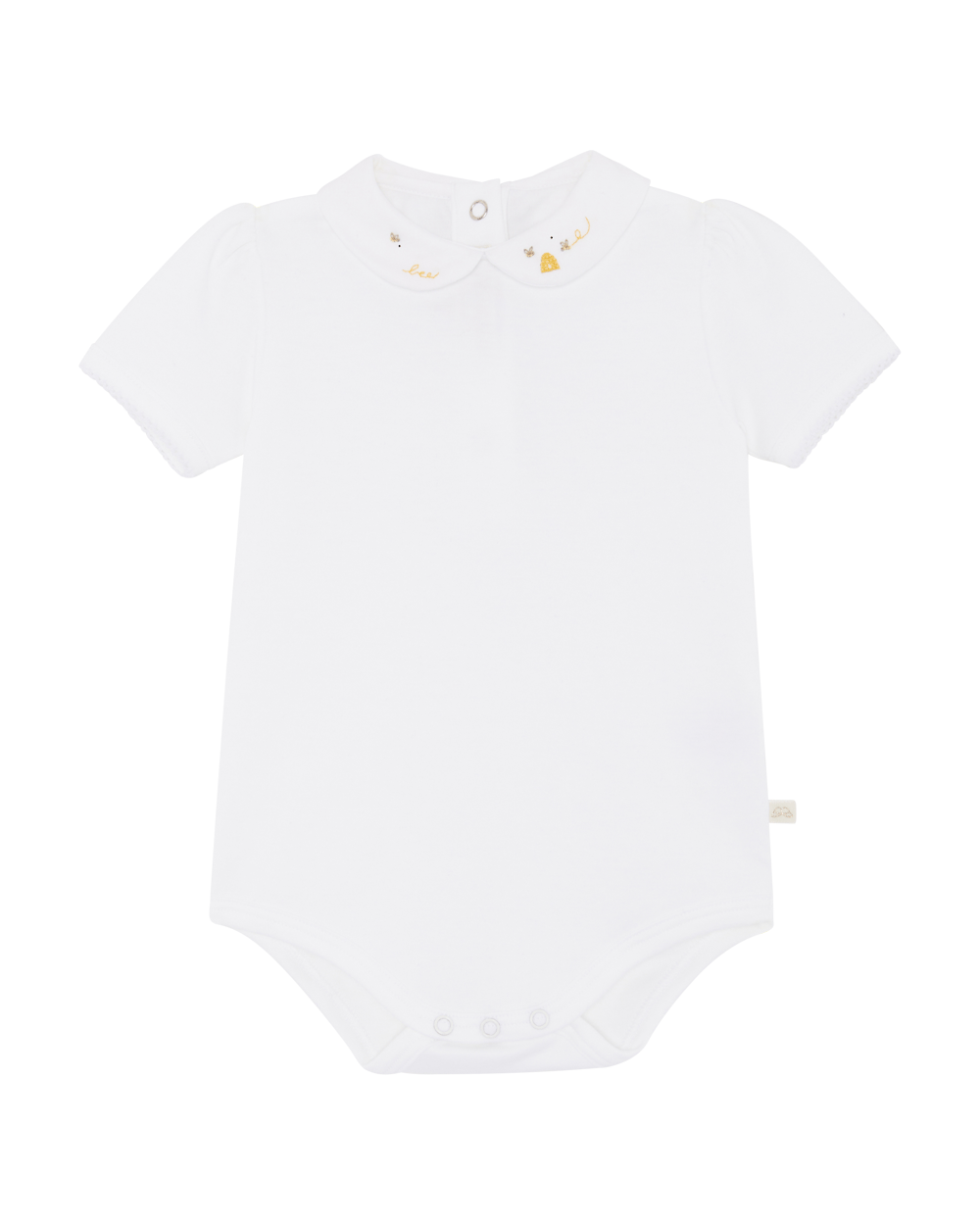 Alba Honeybee Embroidered Collar Short Sleeve Onesie