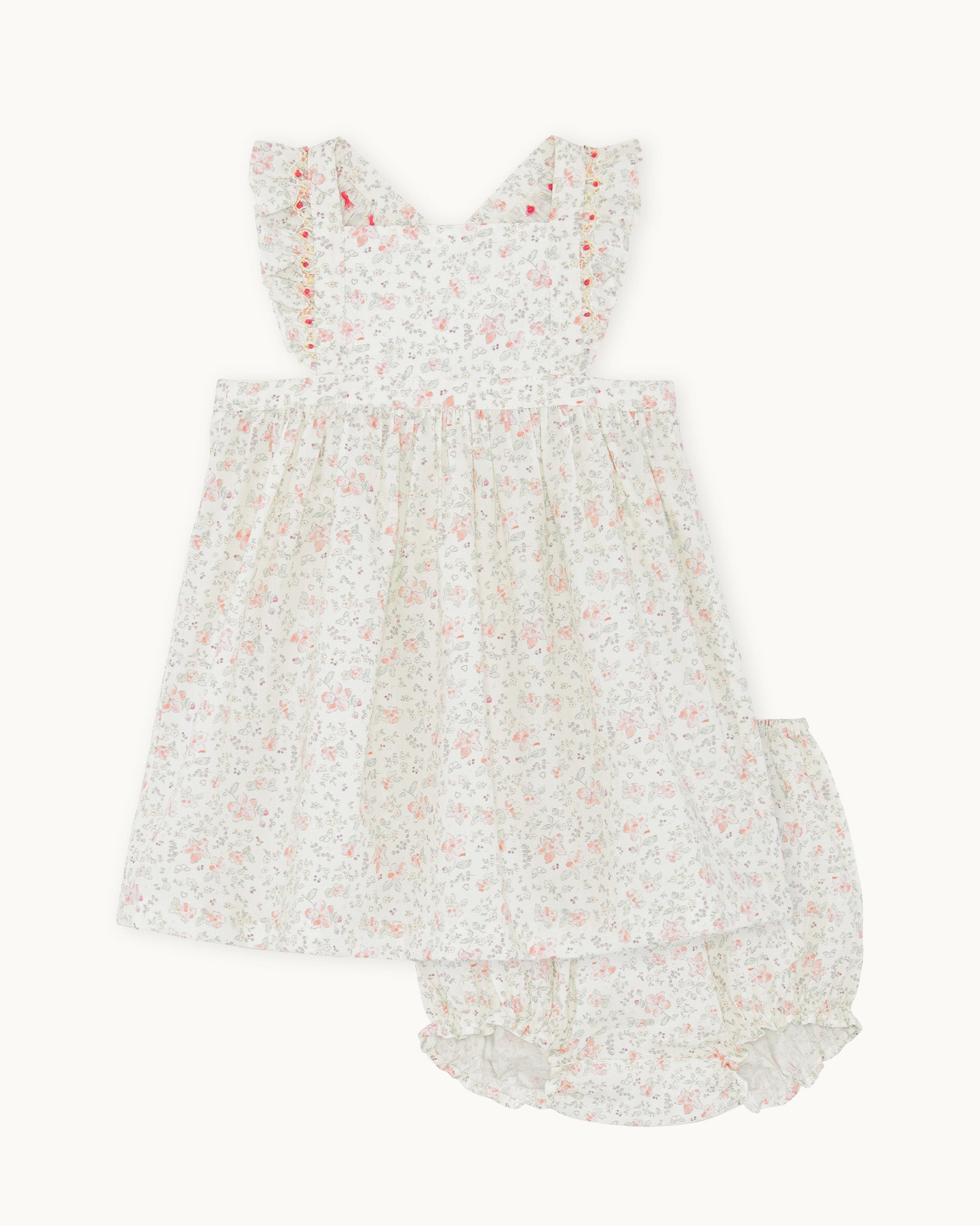 Marie-Chantal Cotton Cleo Athena Frill Dress - Ivory