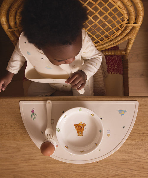 Manners Begin at Breakfast Silicone Bib and Placemat Set