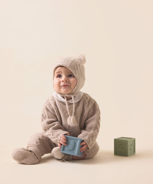 Bowie Cable Knit Romper - Oat Brown