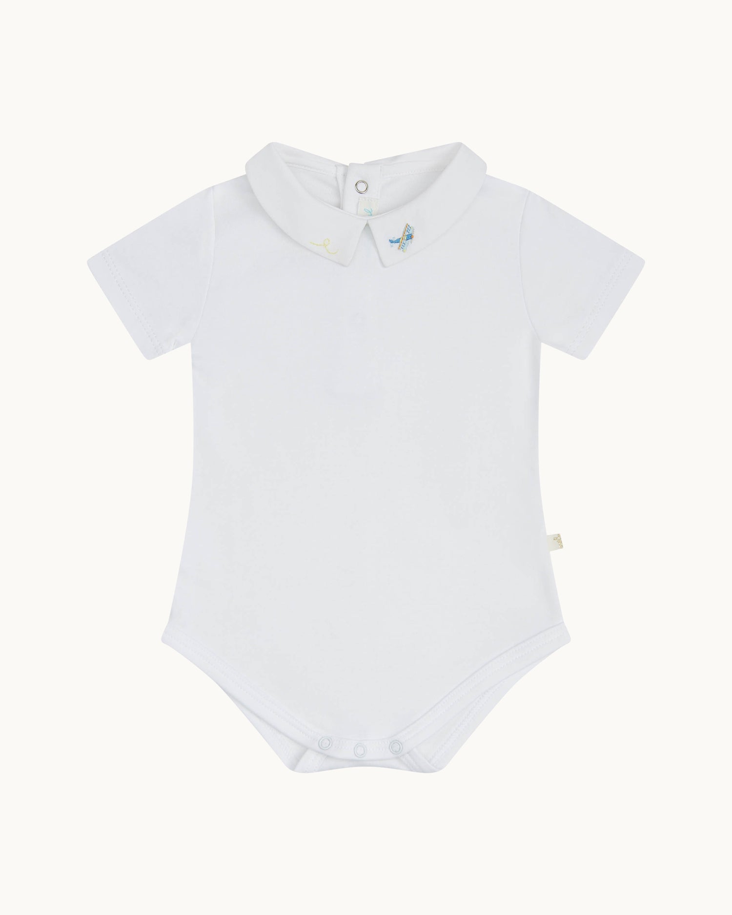 Airplane Embroidered Collar Onesie
