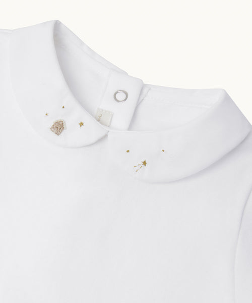 Banks Gingerbread Embroidered Collar Long Sleeve Onesie