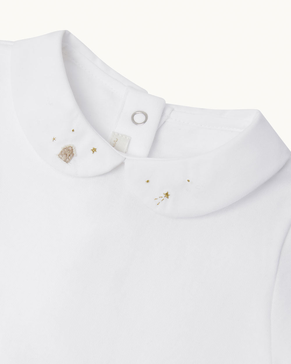 Banks Gingerbread Embroidered Collar Long Sleeve Onesie