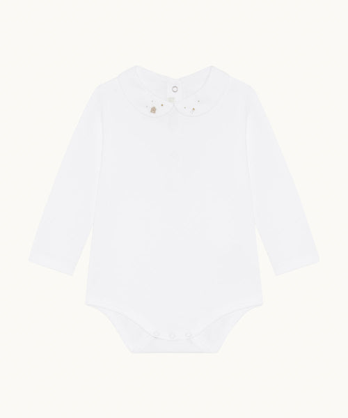 Banks Gingerbread Embroidered Collar Long Sleeve Onesie