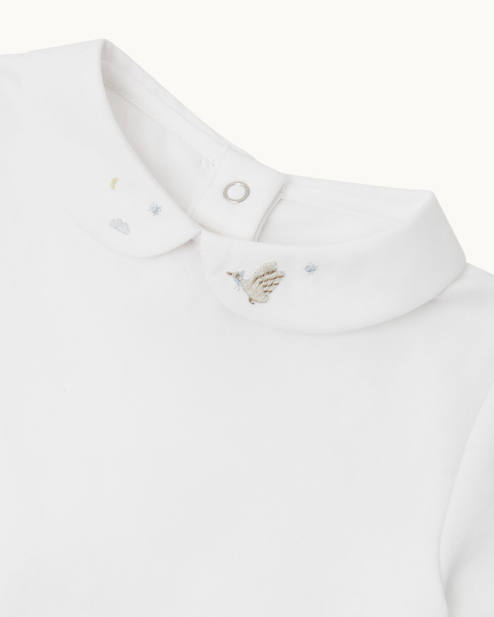 Banks Goose Embroidered Collar Long Sleeve Onesie