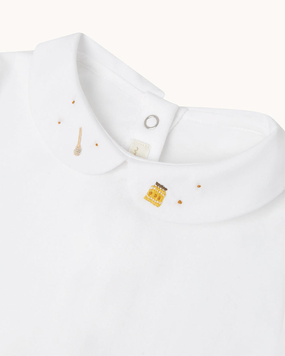 Banks Honey Embroidered Collar Long Sleeve Onesie