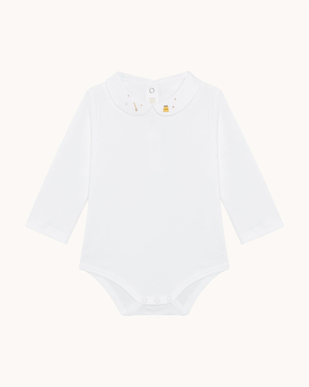 Banks Honey Embroidered Collar Long Sleeve Onesie