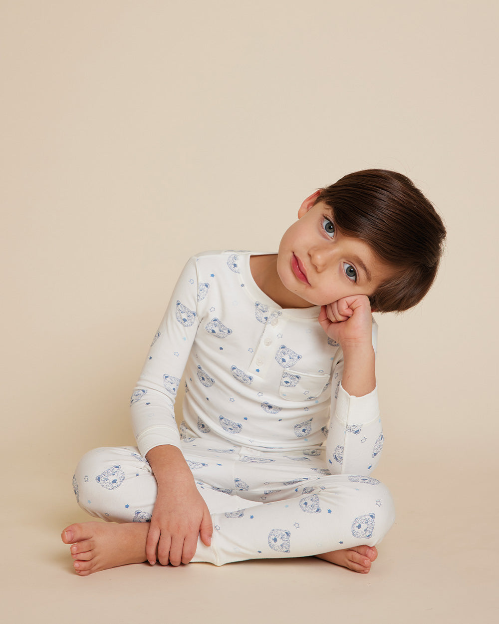 Bear Print Pyjama - Child Blue