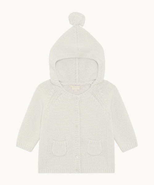 Bo Cable Knit Pram Cardigan - Milky White