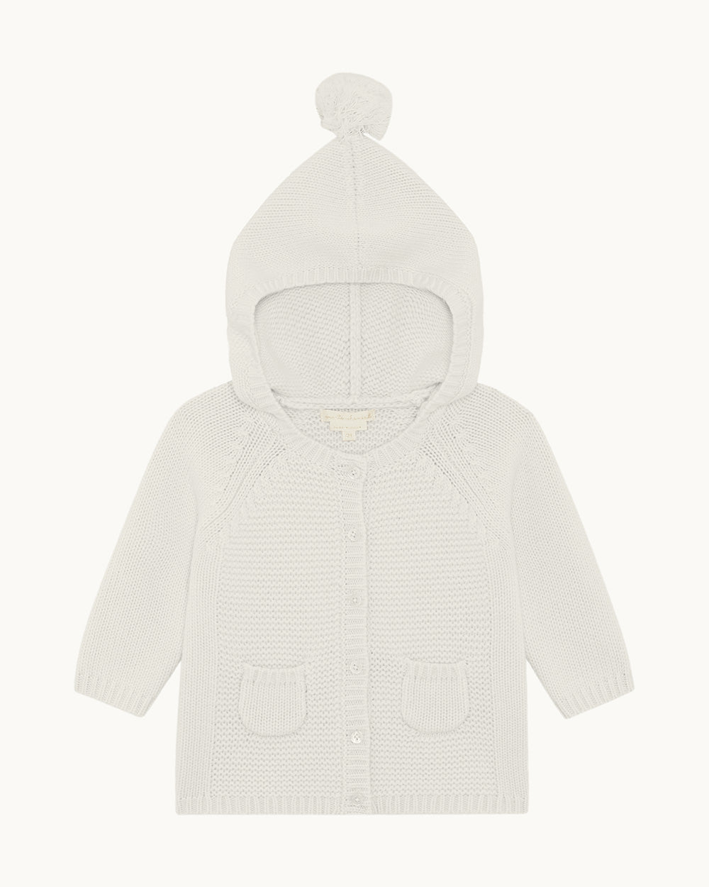 Bo Cable Knit Pram Cardigan - Milky White