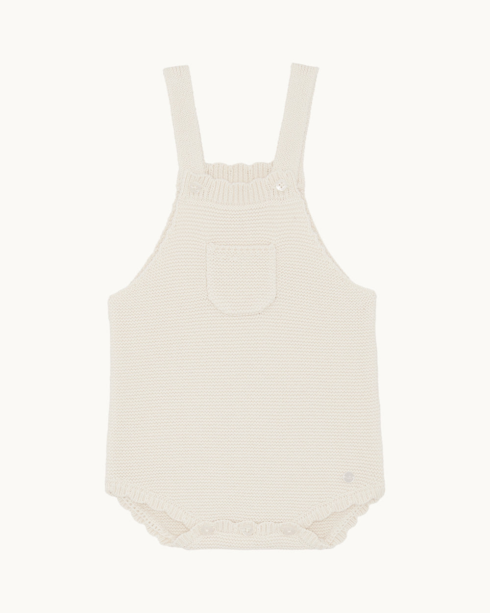 Cecilia Summer Cotton Baby Romper - Milky White | Marie-Chantal
