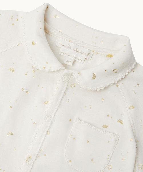 Charles Star & Crown Sleepsuit - Natural