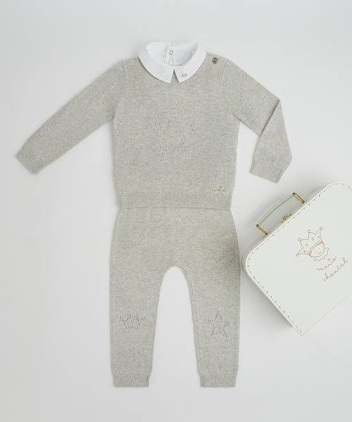 Chester Embroidered Collar Onesie - Submarine