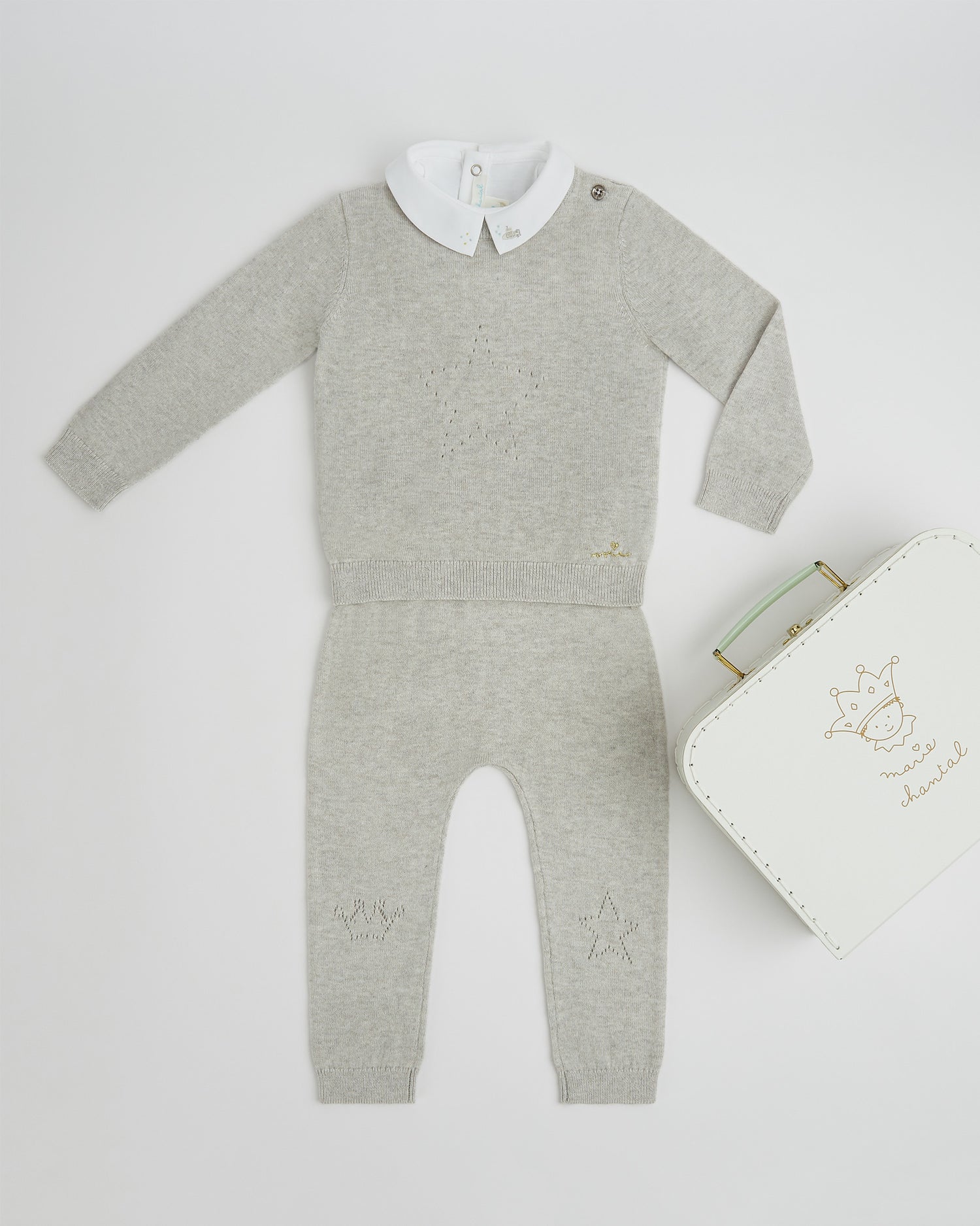Chester Embroidered Collar Onesie - Submarine