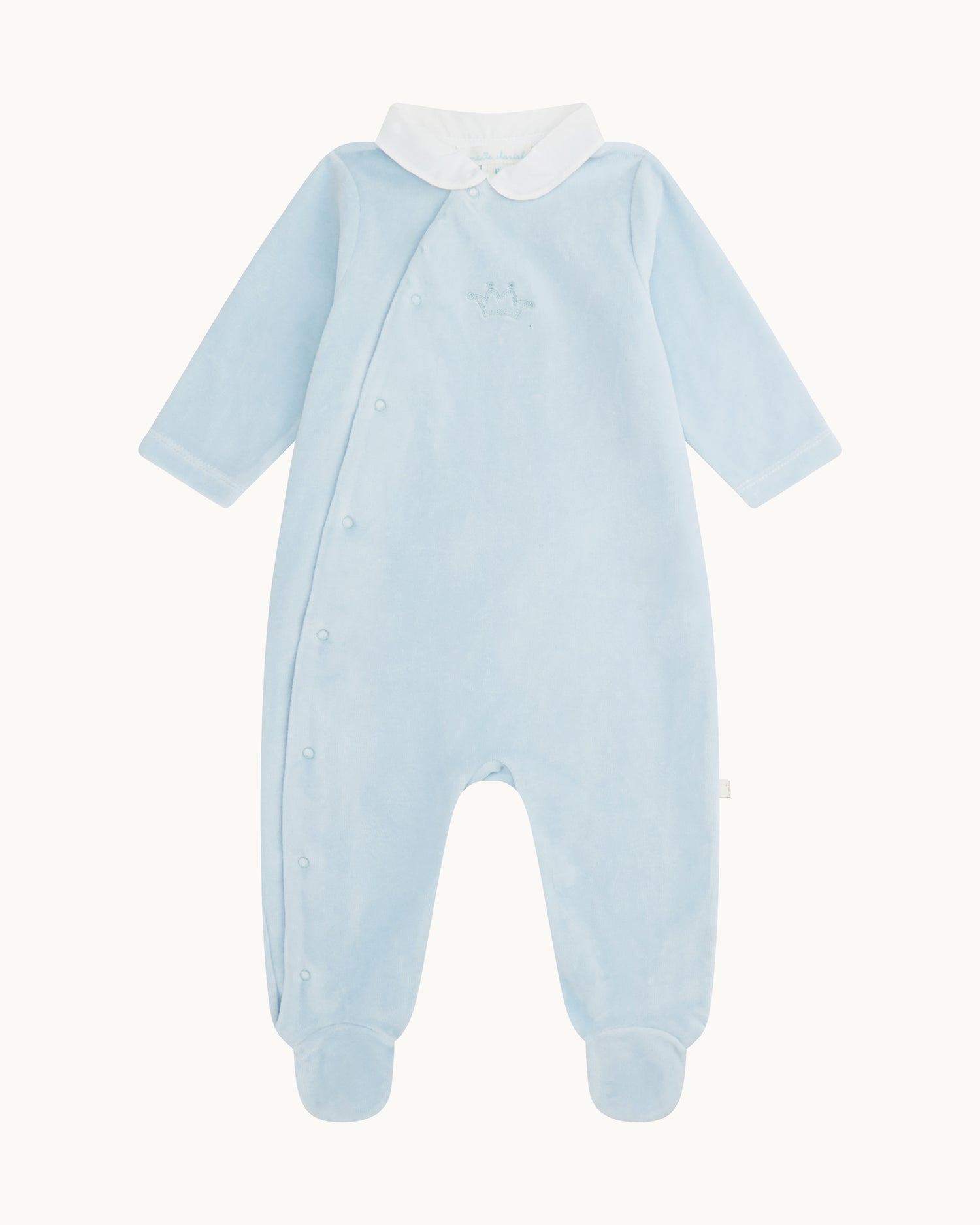 Tino Crown Peter Pan Velour Sleepsuit