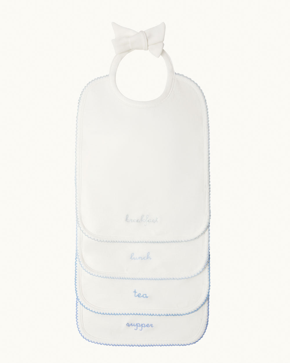 Morning Till Night Bib Set - White & Blue