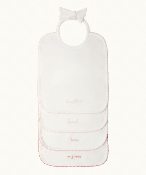 Morning Till Night Bib Set - White & Pink