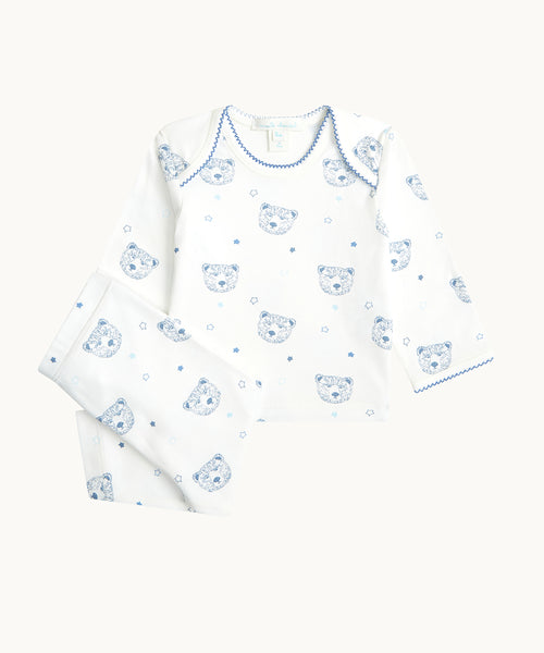 Bear Print Two Piece Set - Baby Blue