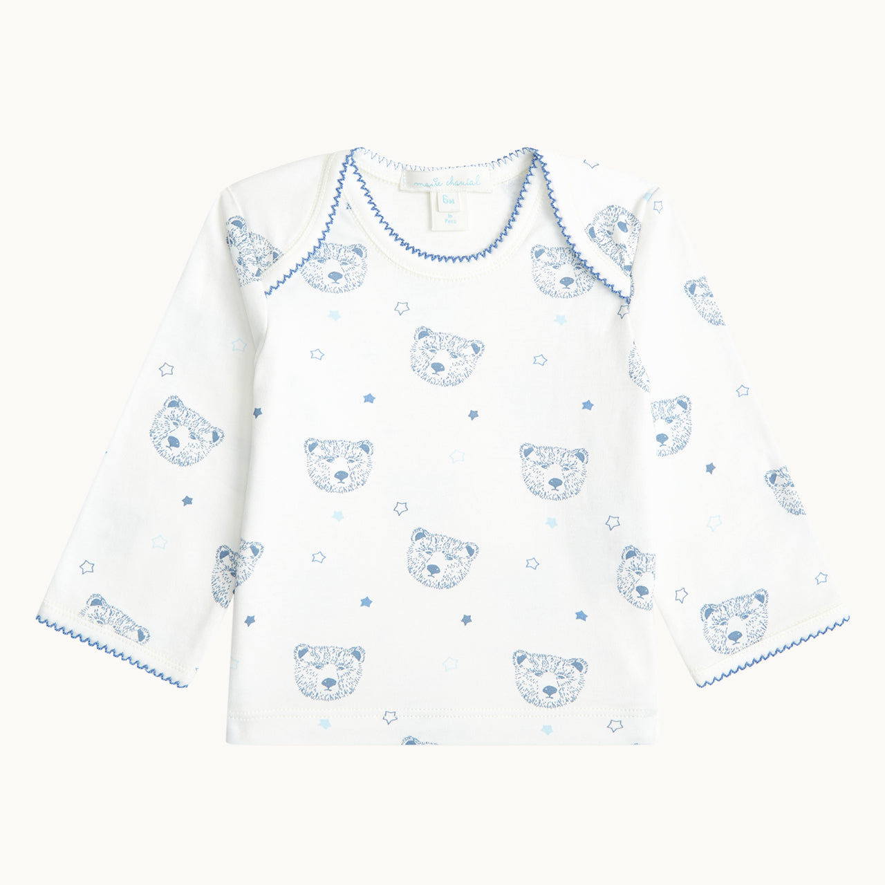 Bear Print Two Piece Set - Baby Blue