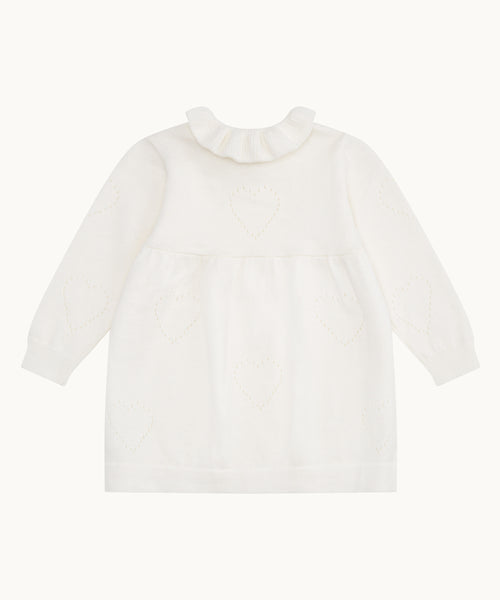 Knit Heart Dress - Ivory