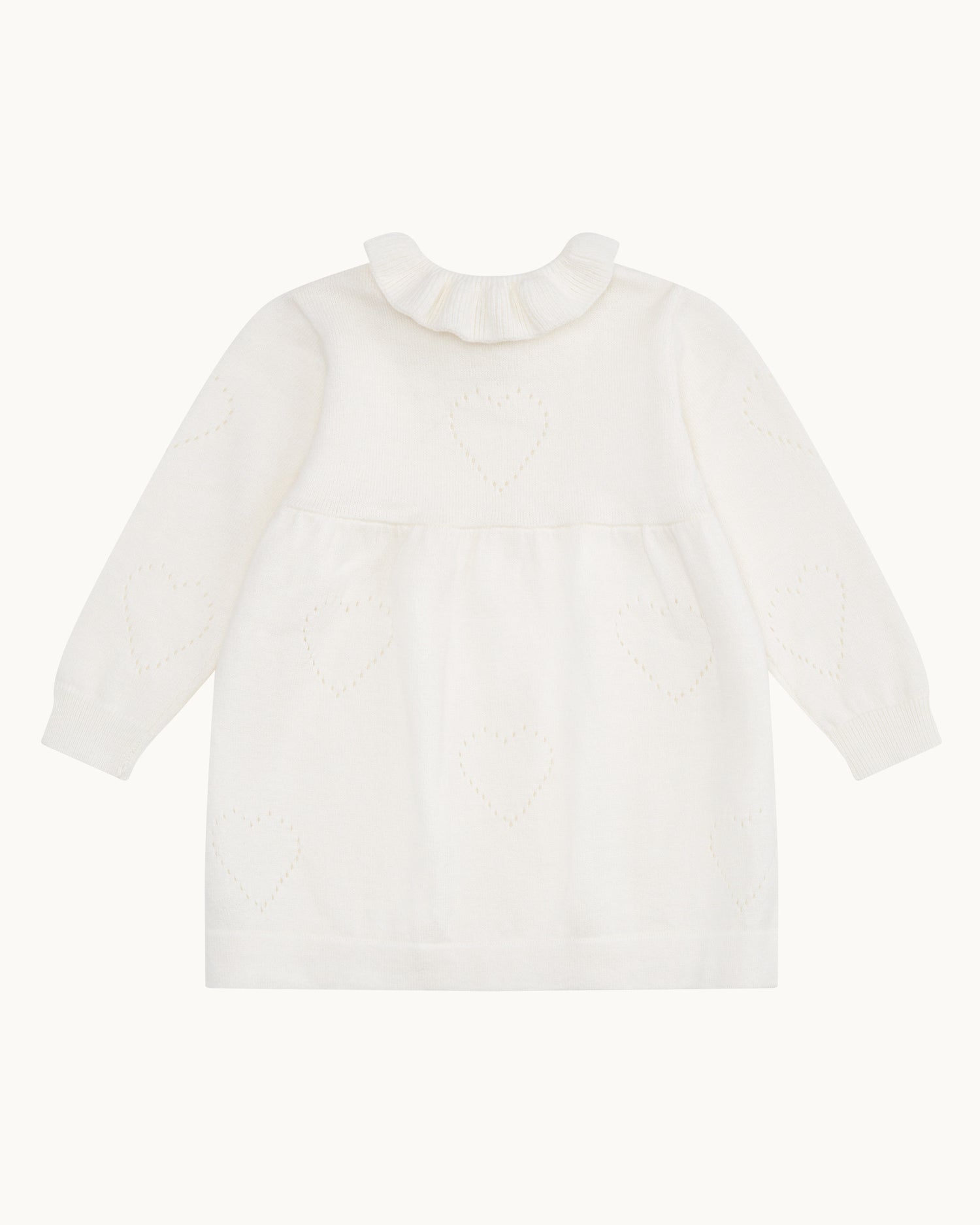 Knit Heart Dress - Ivory