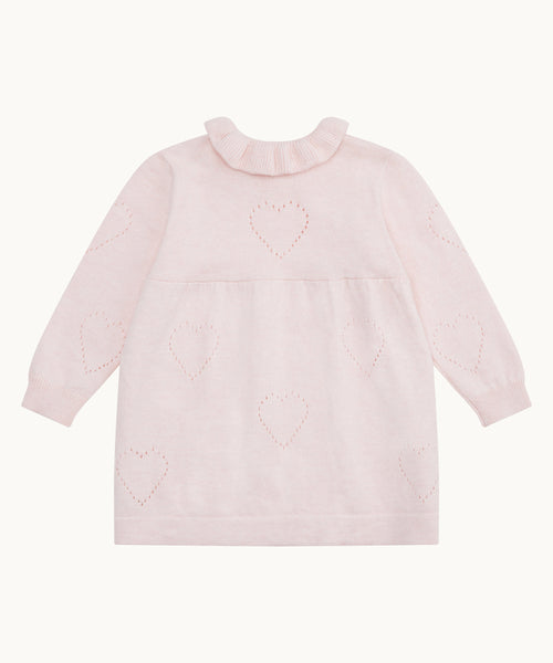 Knit Heart Dress - Pink