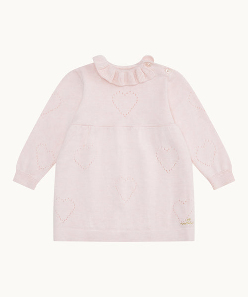 Knit Heart Dress - Pink