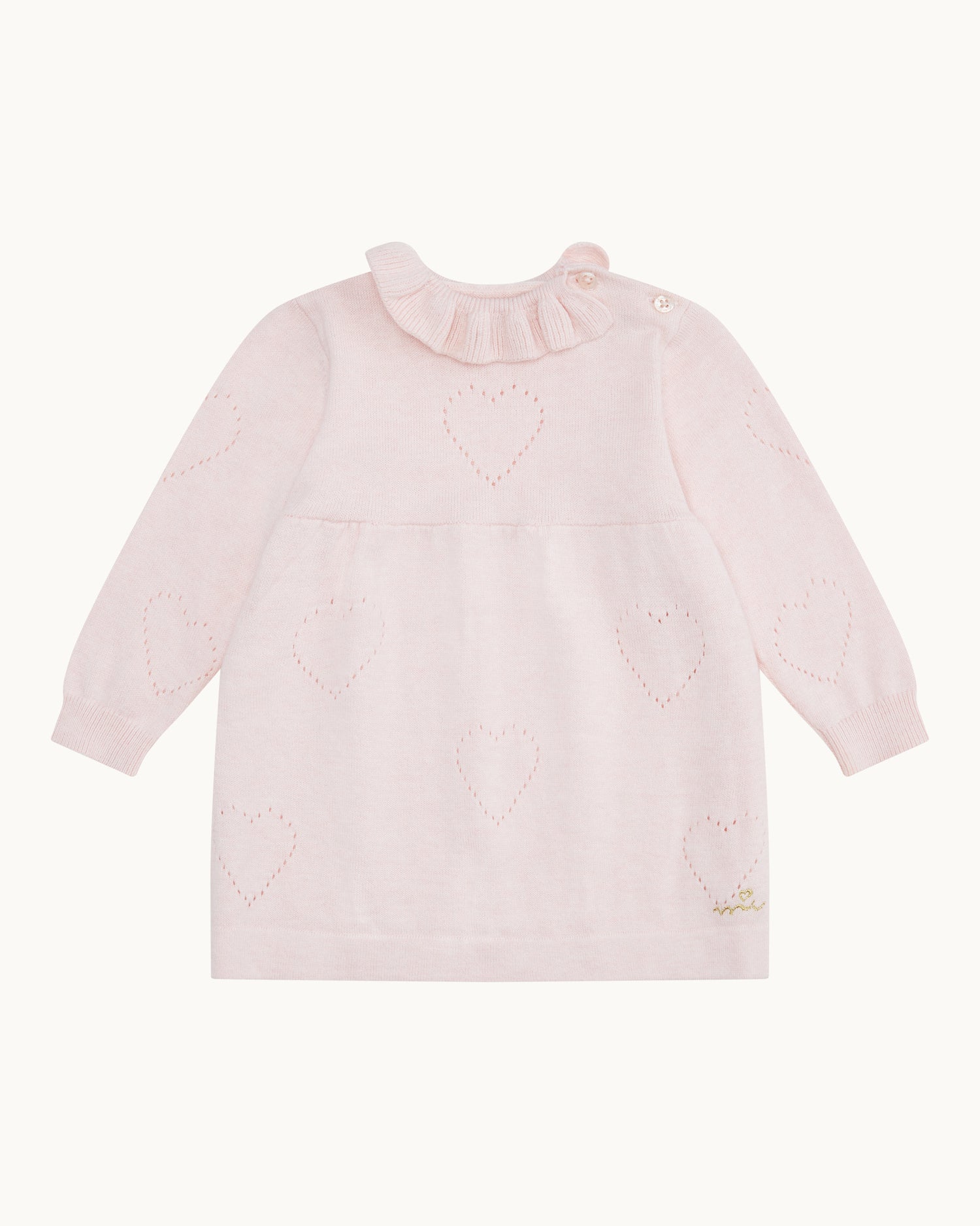 Knit Heart Dress - Pink