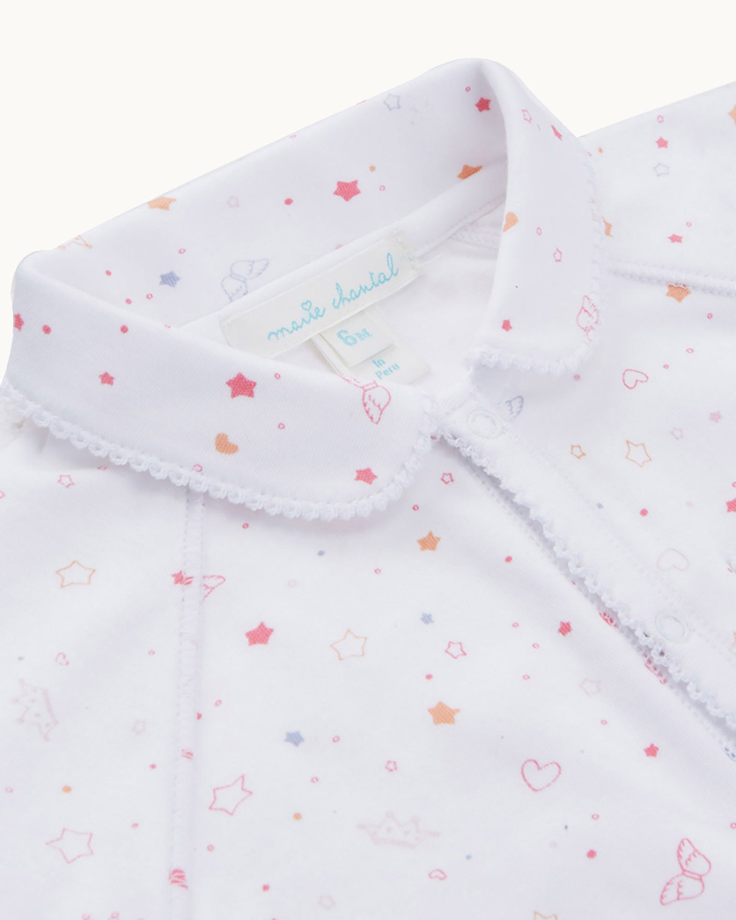 Star & Crown Sleepsuit With Mittens - Pink