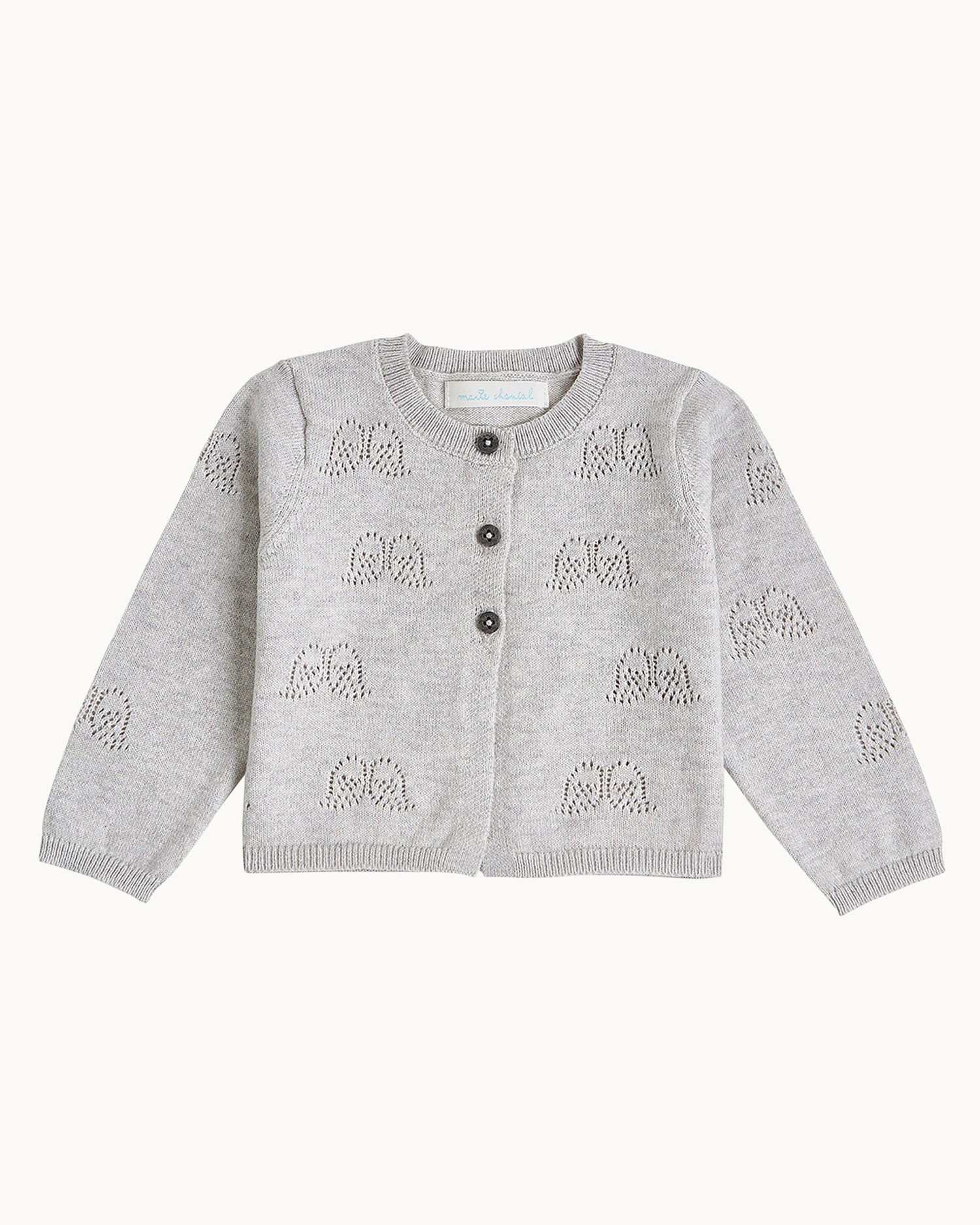Angel Wing™ Pointelle Cardigan - Grey