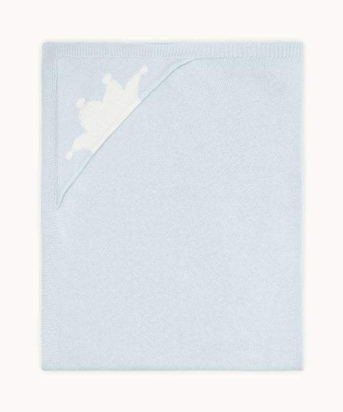 Knitted Crown Blanket - Blue