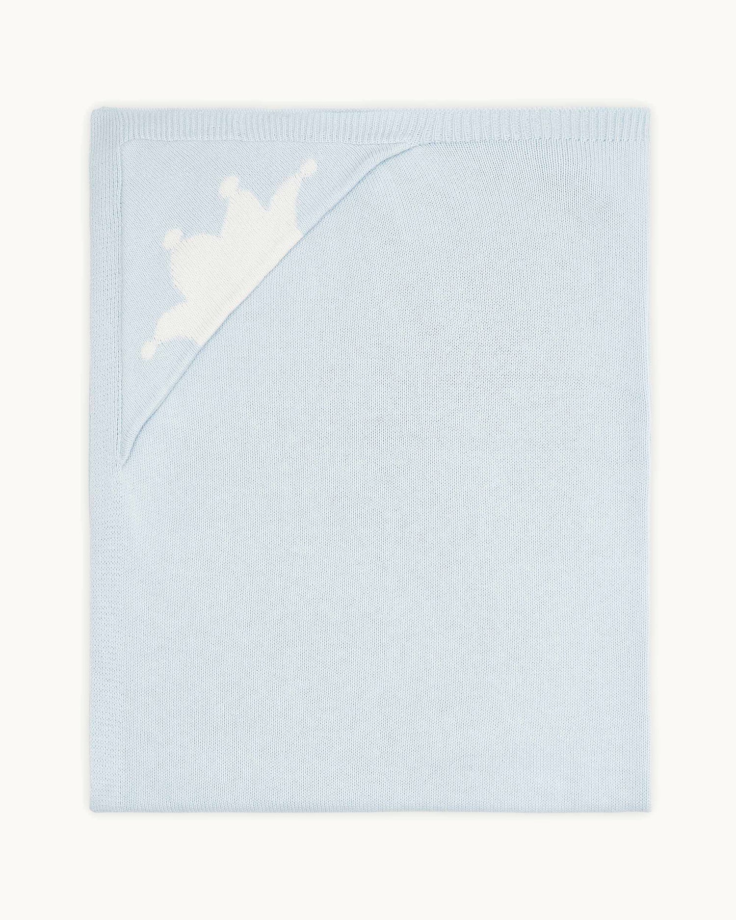 Knitted Crown Blanket - Blue