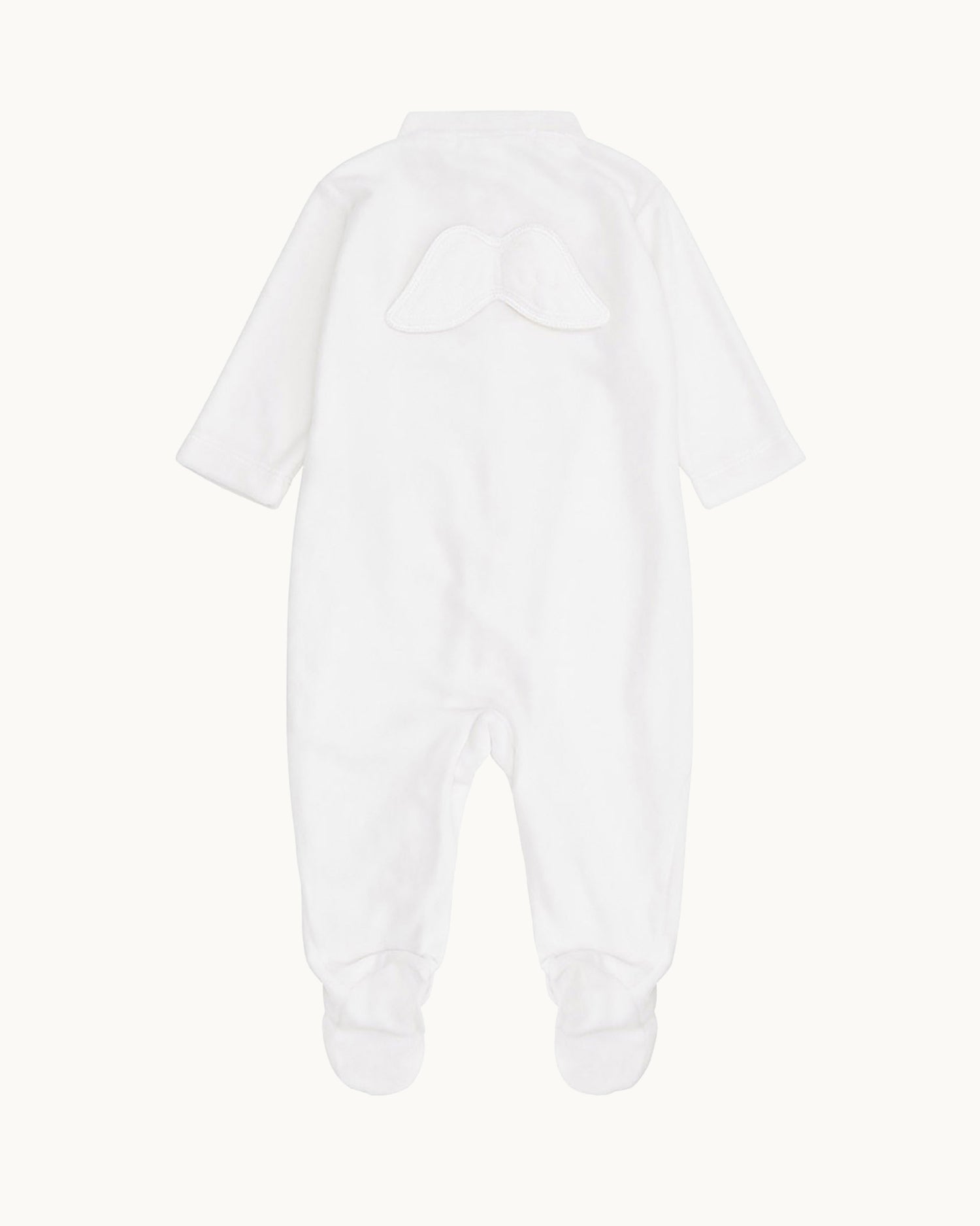 Velour Angel Wing™ Sleepsuit - White