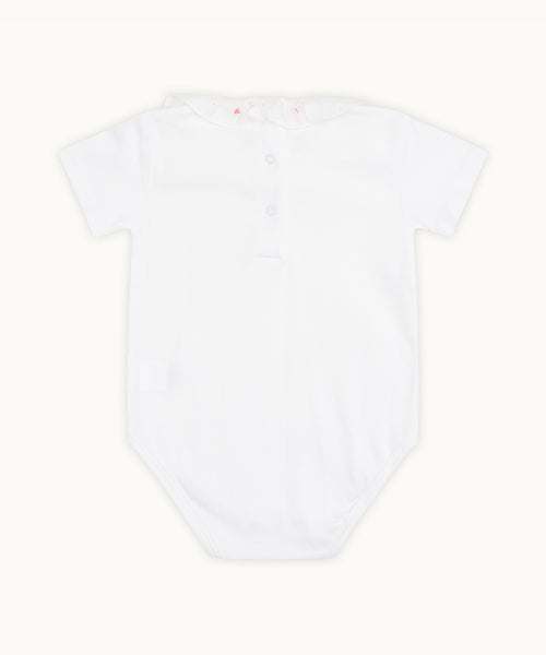 Elize Embroidered Ruffle Collar Onesie - Heart