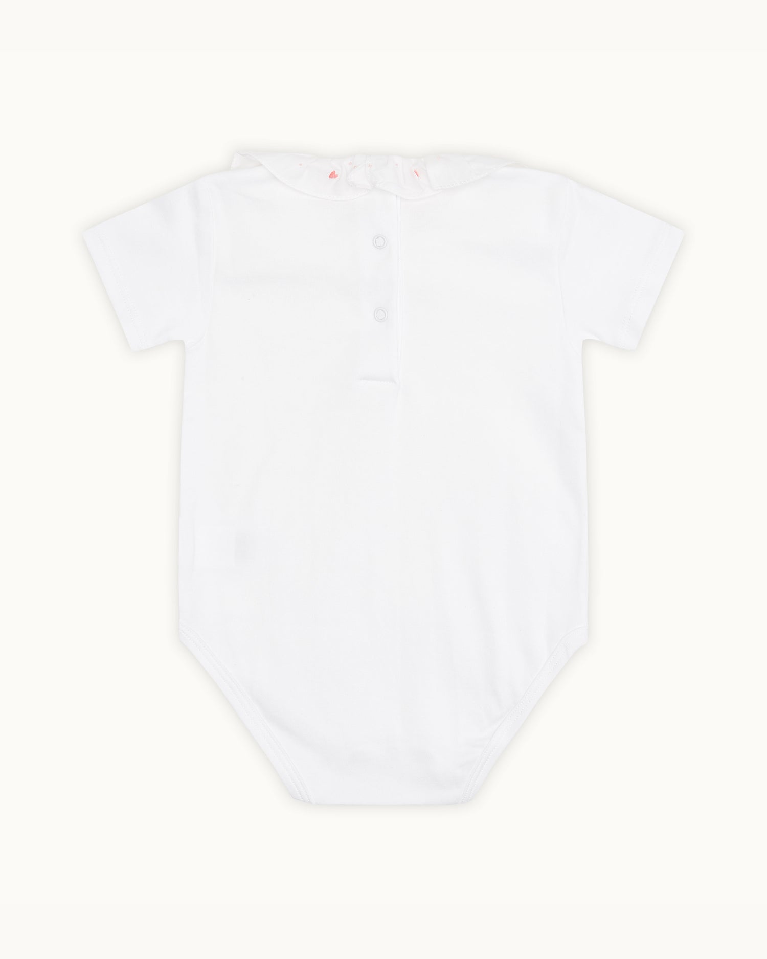 Elize Embroidered Ruffle Collar Onesie - Heart