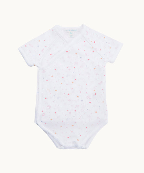 Star & Crown Pima Cotton Wrap Onesie - Pink