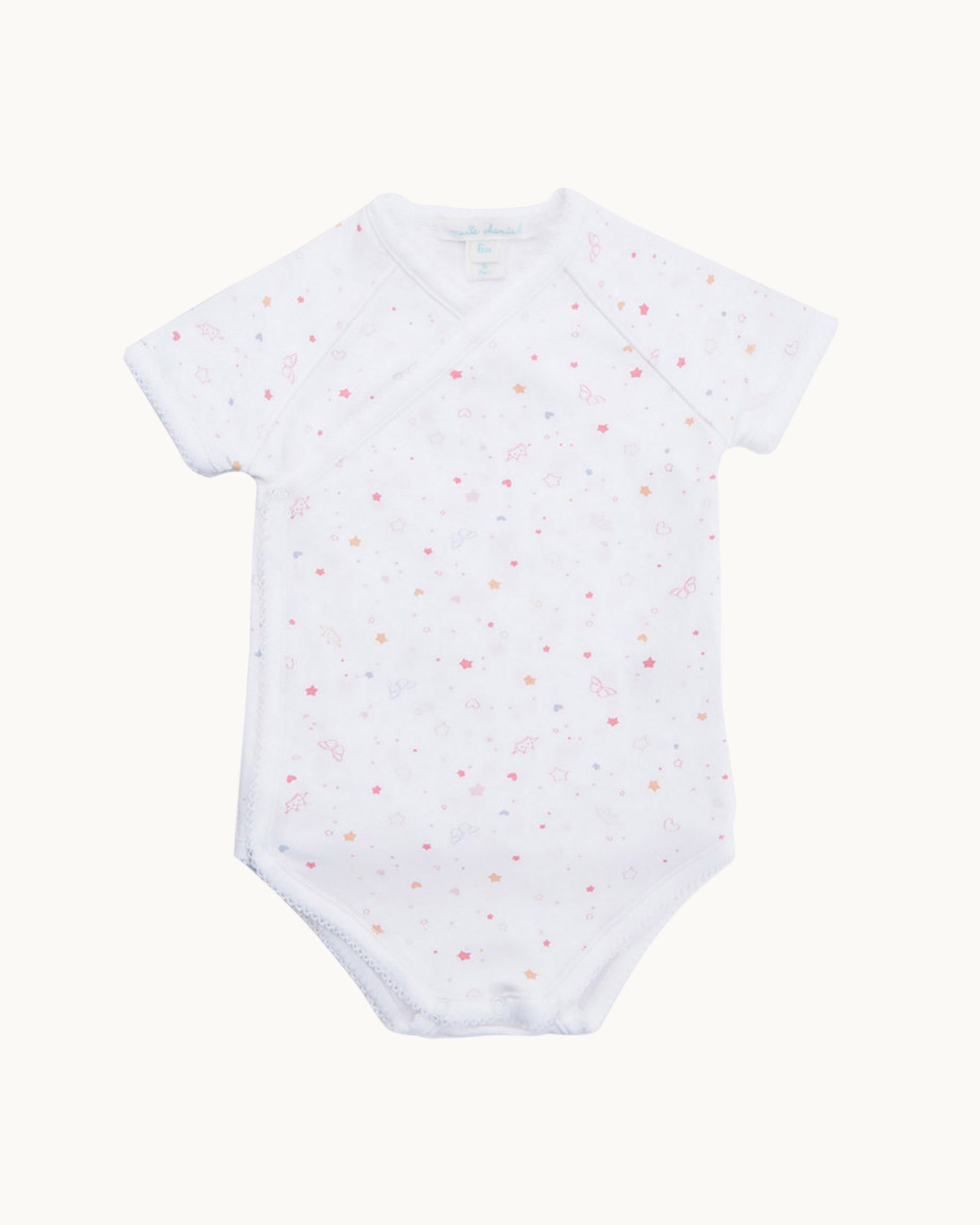 Star & Crown Pima Cotton Wrap Onesie - Pink