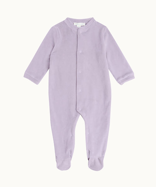 Velour Angel Wing Sleepsuit - Silver & Lilac