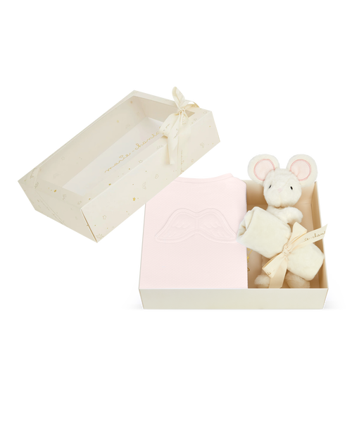 Sleep & Snuggle Pointelle Angel Wing Gift Set - Pink