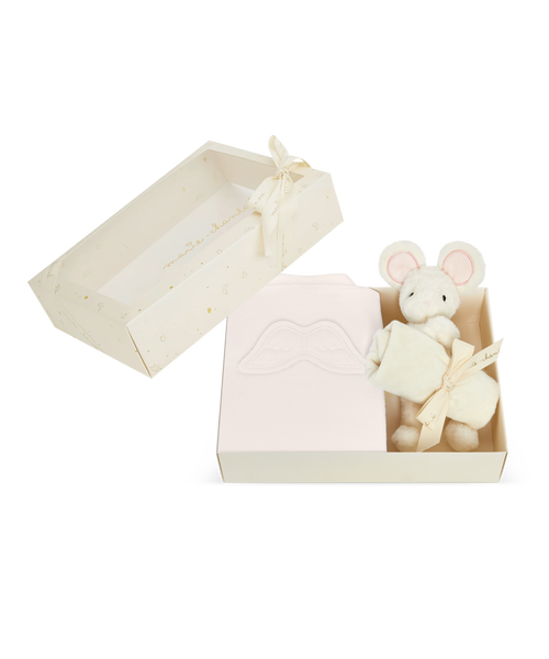 Sleep & Snuggle Velour Angel Wing Gift Set - Pink