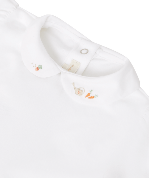 Alba Short Little Gardener Embroidered Collar Onesie