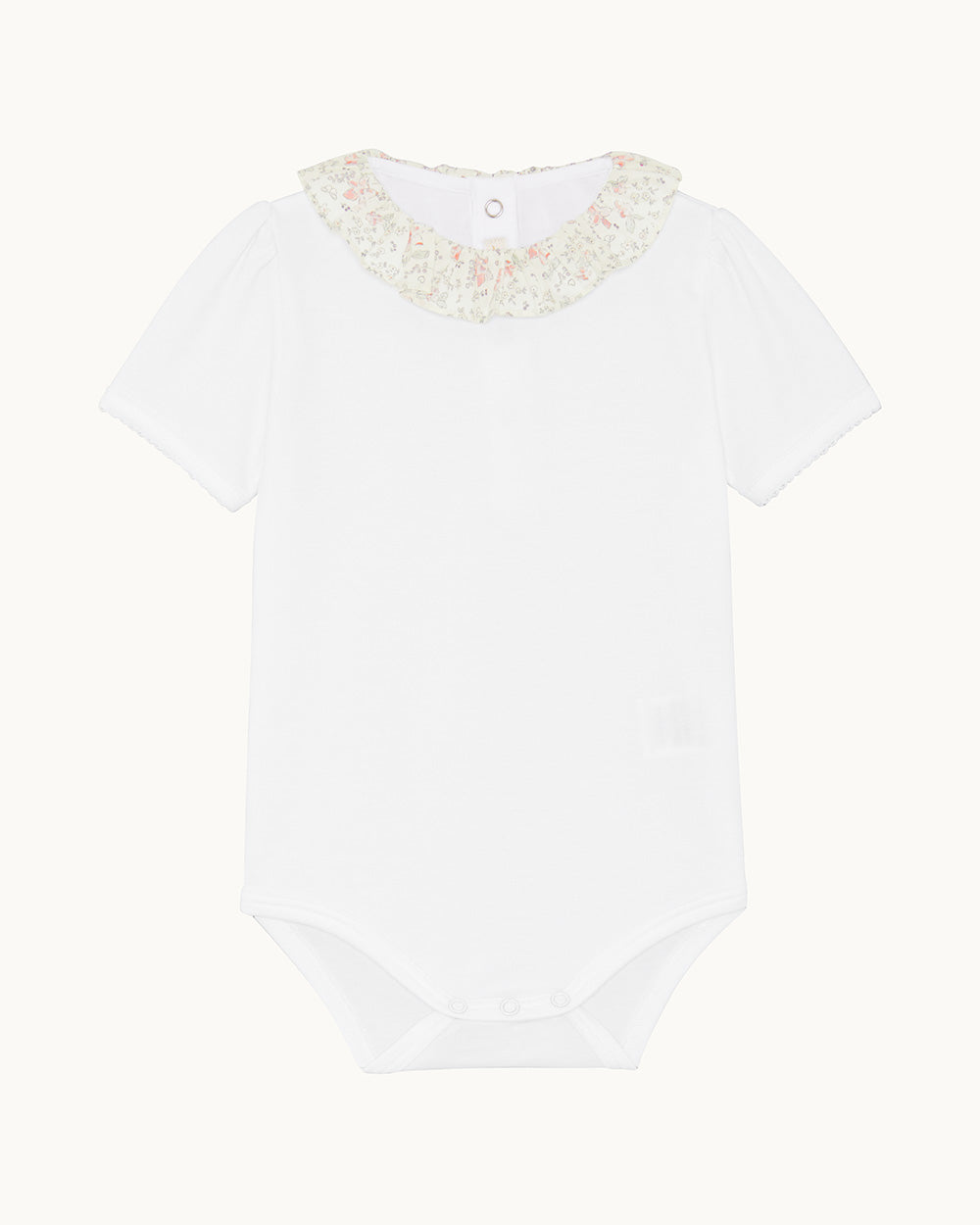 Ana Athena Ruffle Collar Short Sleeve Onesie