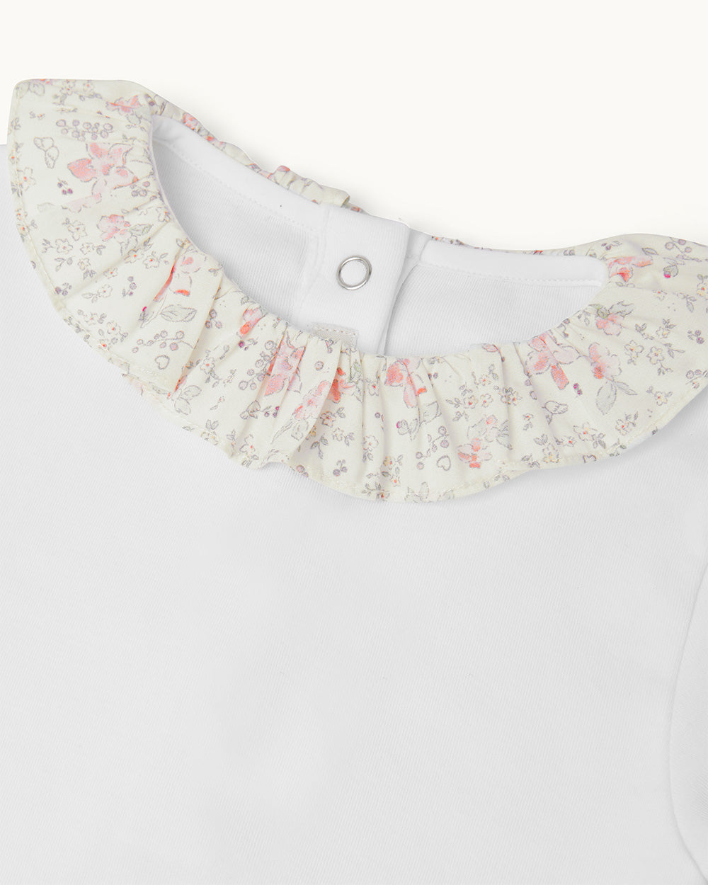 Ana Athena Ruffle Collar Short Sleeve Onesie