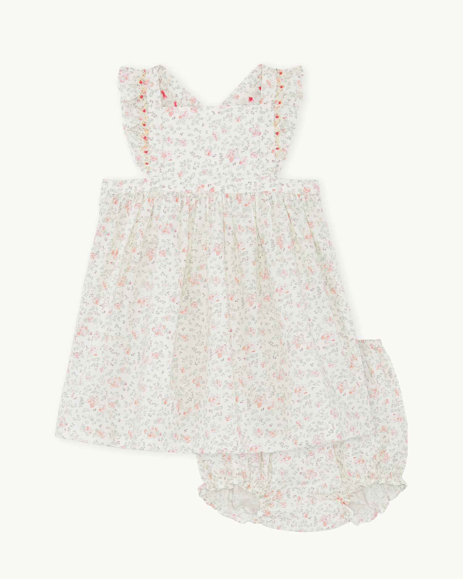 Marie-Chantal Cotton Cleo Athena Frill Dress - Ivory