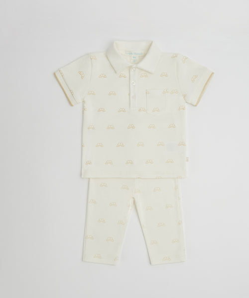 Angel Wing™ Polo Shirt - White & Gold