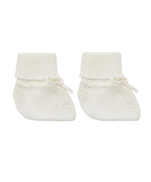Angel Wing™ Knitted Booties - Ivory